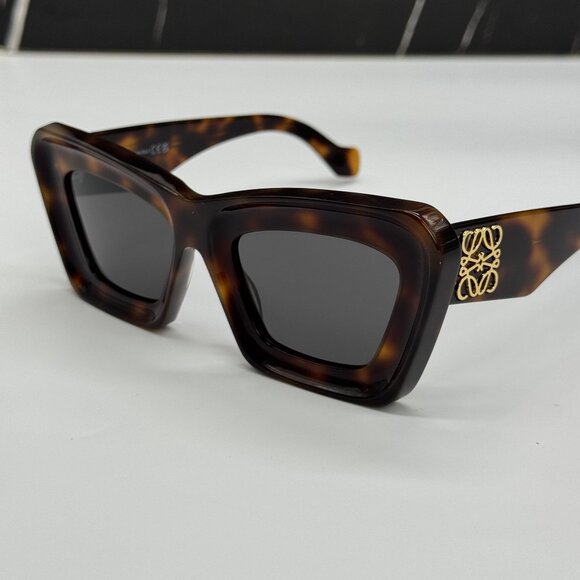 NEW LOEWE LW40145I 52A WOMEN SUNGLASSES HAVANA CAT EYE LOEWE EYEWEAR - Picture 8 of 11